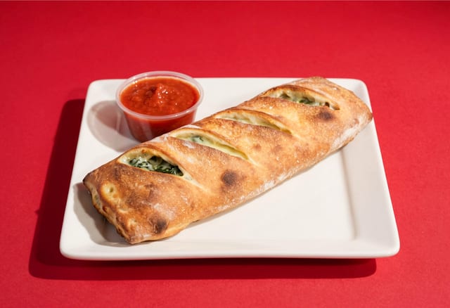 Spinach Saute & Mozzarella Stromboli.