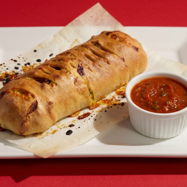 Broccoli Saute & Mozzarella Stromboli.