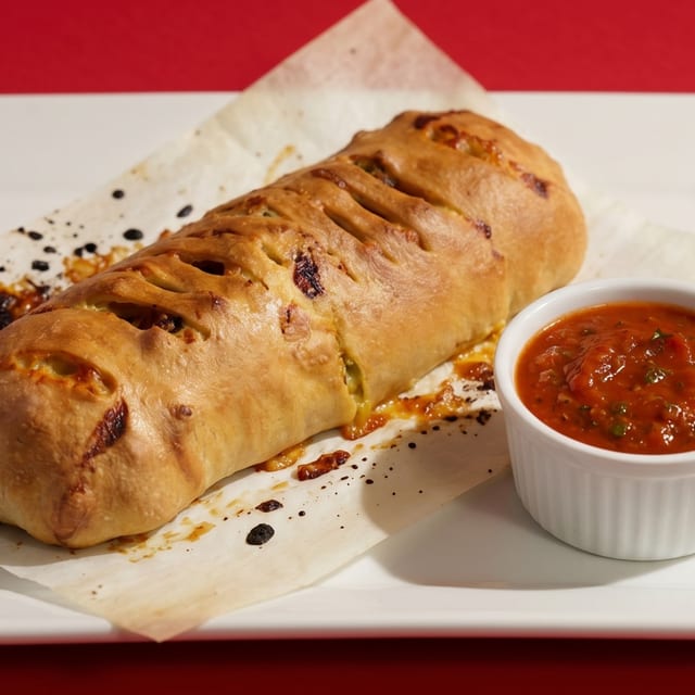 Eggplant Parmigiana Stromboli.