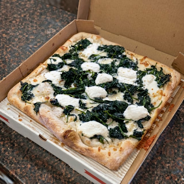 White Spinach Pizza.